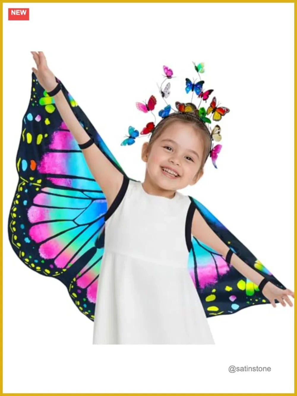 Toddler Butterfly Wings Costume Dress-Up for Girls Boys Halloween